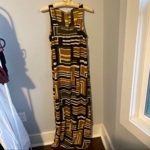 Color Block Pattern in Earth Tones Dress